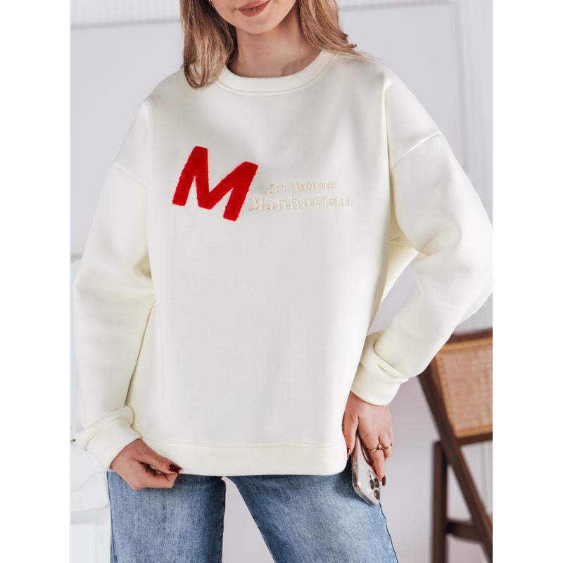 Női pulóver AVENUE, egy méret, oversize, ecru