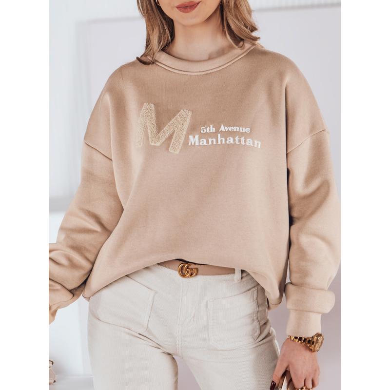 Női pulóver AVENUE, egy méret, oversize, bézs