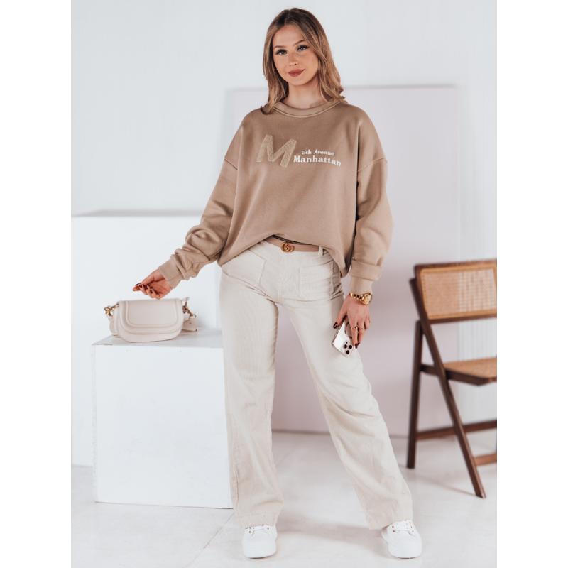 Női pulóver AVENUE, egy méret, oversize, kávé