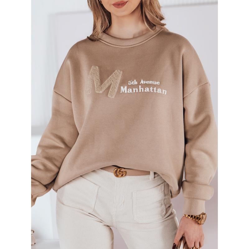 Női pulóver AVENUE, egy méret, oversize, kávé