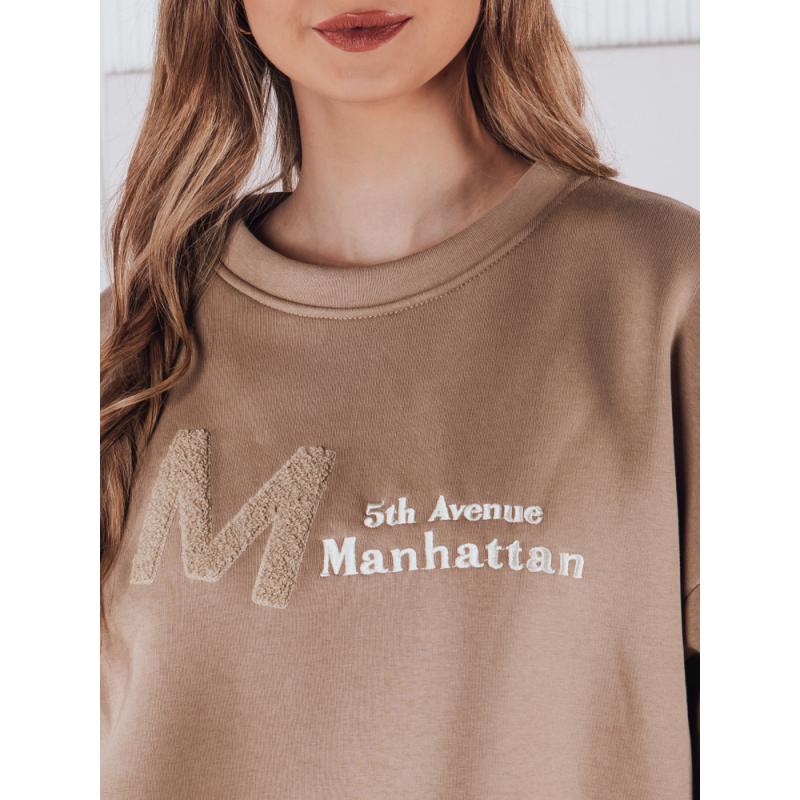 Női pulóver AVENUE, egy méret, oversize, kávé