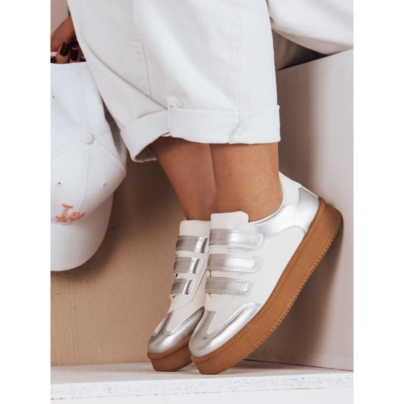 Dámské tenisky SOLEFIT na suchý zip stříbrné