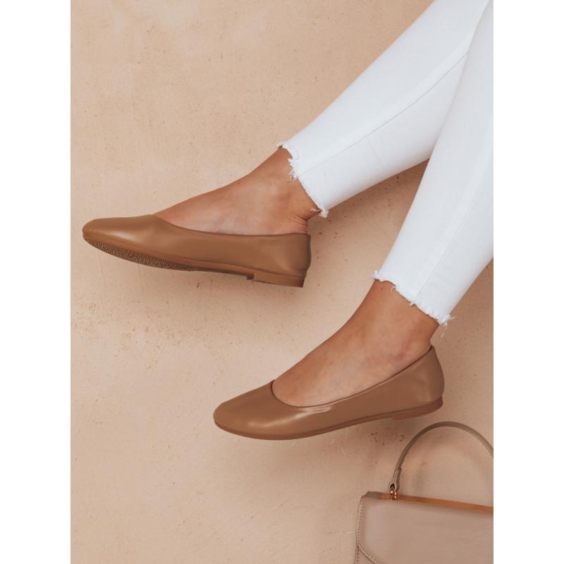 Női balerinák FRLINE khaki színben