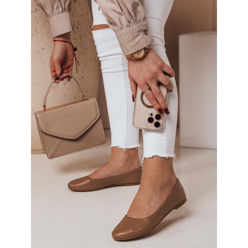 Női balerinák FRLINE khaki színben