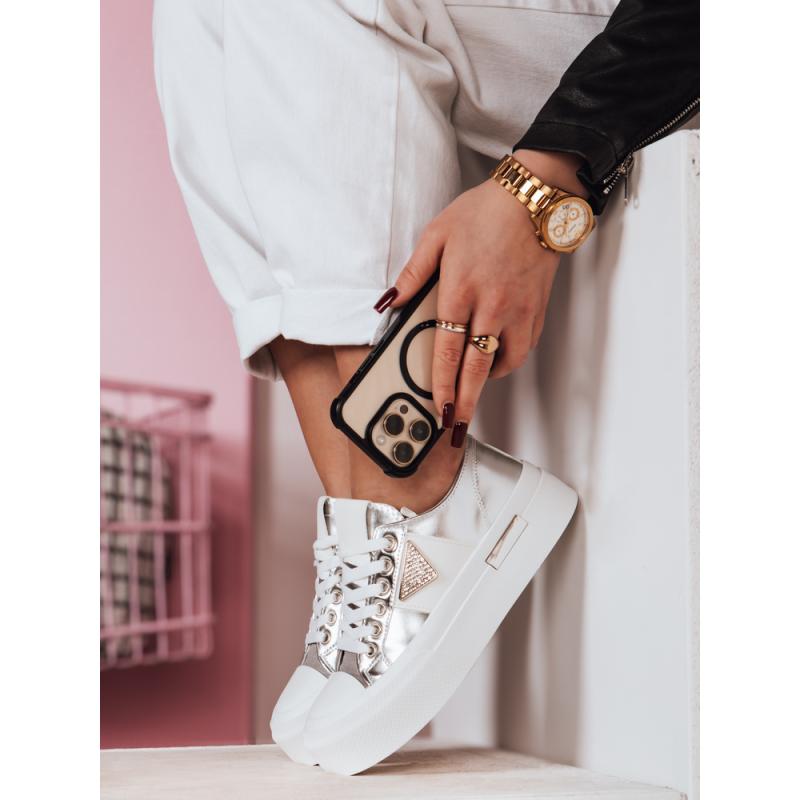 Dámské tenisky na platformě TRENDIS stříbrné