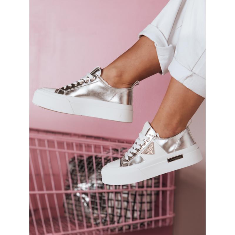 Dámské tenisky na platformě TRENDIS stříbrné