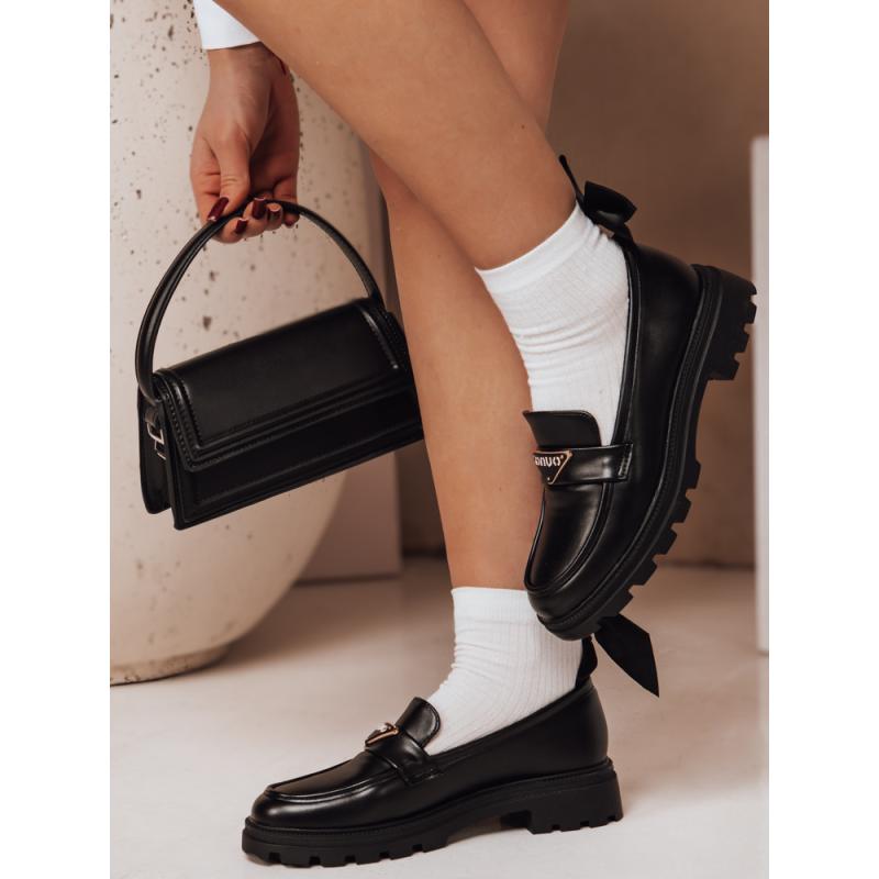 Dámske tenisky na plochej podrážke ELEGANCIO čierne