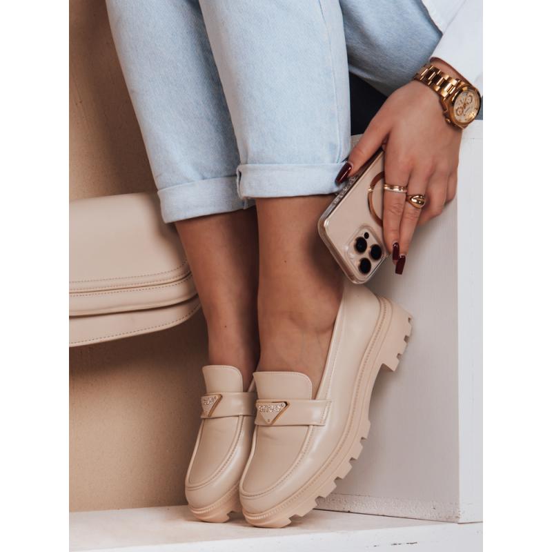 Női lapos talpú cipő ELEGANCIO beige