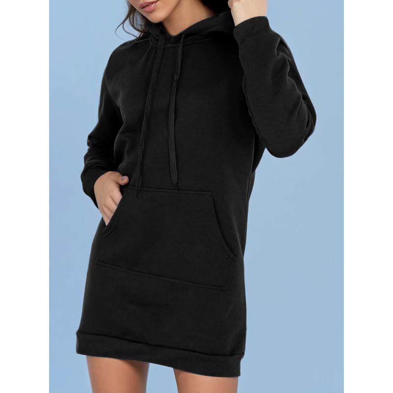 TIMMY női hosszú pulóver, kapucnis, oversize, fekete