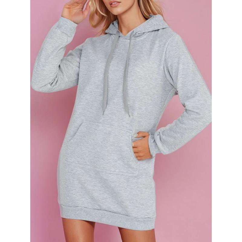 TIMMY női hosszú pulóver, kapucnis, oversize, világosszürke