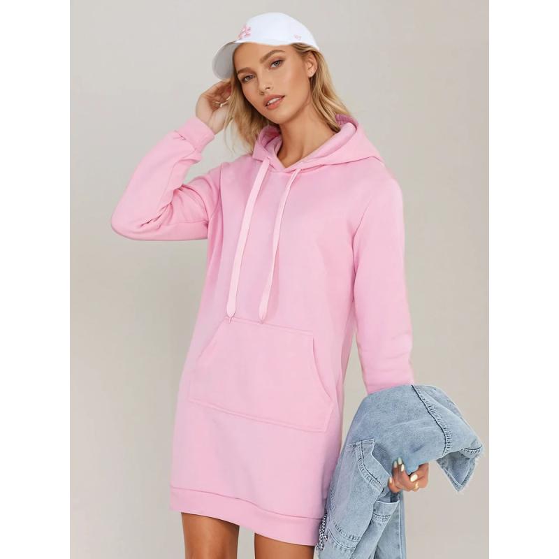 Női hosszú kapucnis pulóver oversize TIMMY rózsaszín