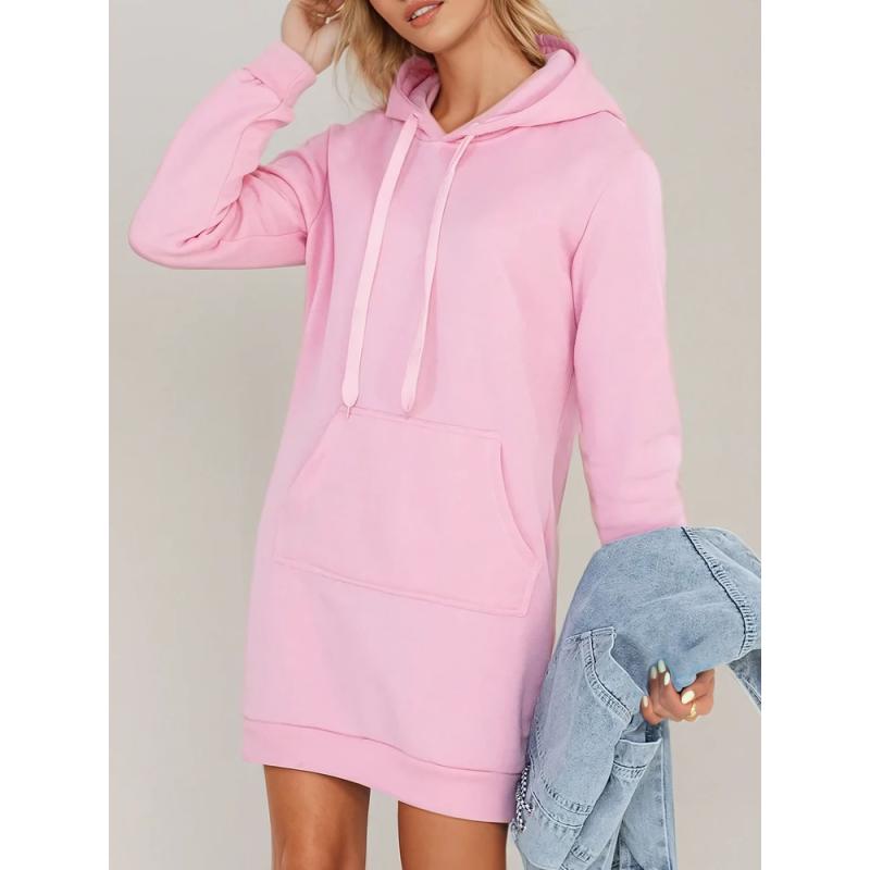 Női hosszú kapucnis pulóver oversize TIMMY rózsaszín
