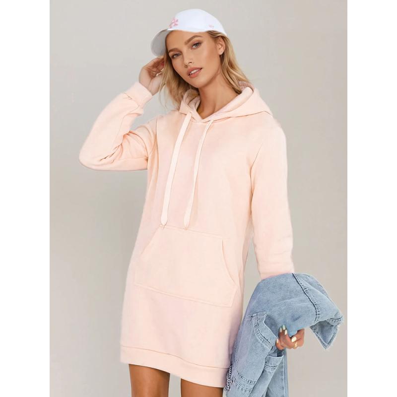 Női hosszú kapucnis pulóver oversize TIMMY rózsaszín