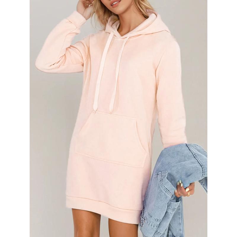 Női hosszú kapucnis pulóver oversize TIMMY rózsaszín