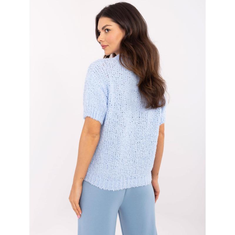 Světle modrý oversize svetr s příměsí vlny