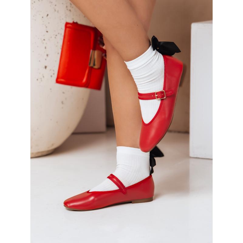 Dámské baleríny se zapínáním ELLICAN červené