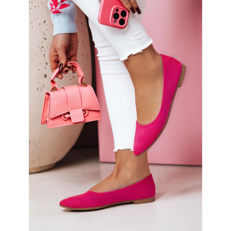 Dámské baleríny na plochém podpatku GLAMINO fuchsiové