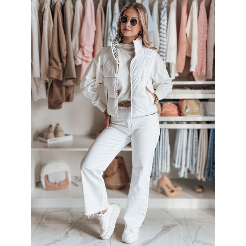 Dámská krátká oboustranná vesta CHIPUFF bílá