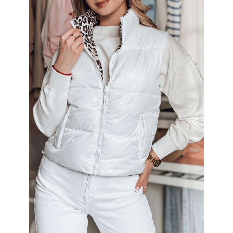 Dámská krátká oboustranná vesta CHIPUFF bílá