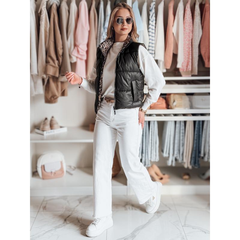 Női rövid fordítható mellény CHIPUFF fekete