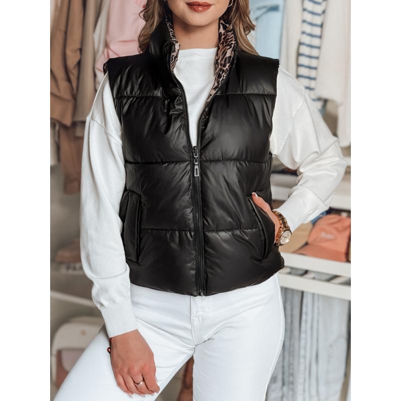 Női rövid fordítható mellény CHIPUFF fekete