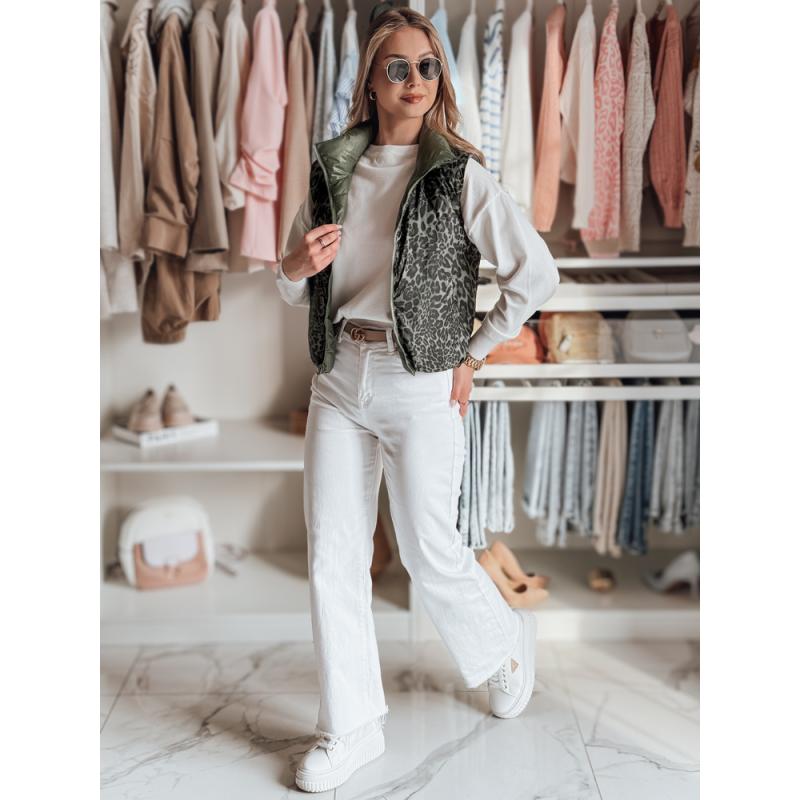 Dámská krátká oboustranná vesta CHIPUFF zelená