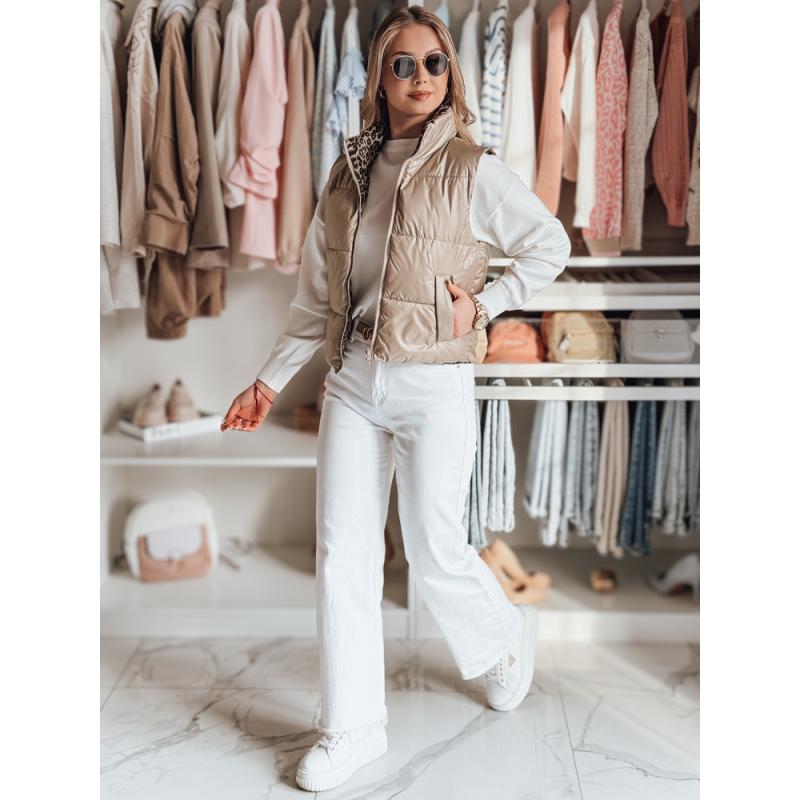 Női rövid fordítható mellény CHIPUFF camel