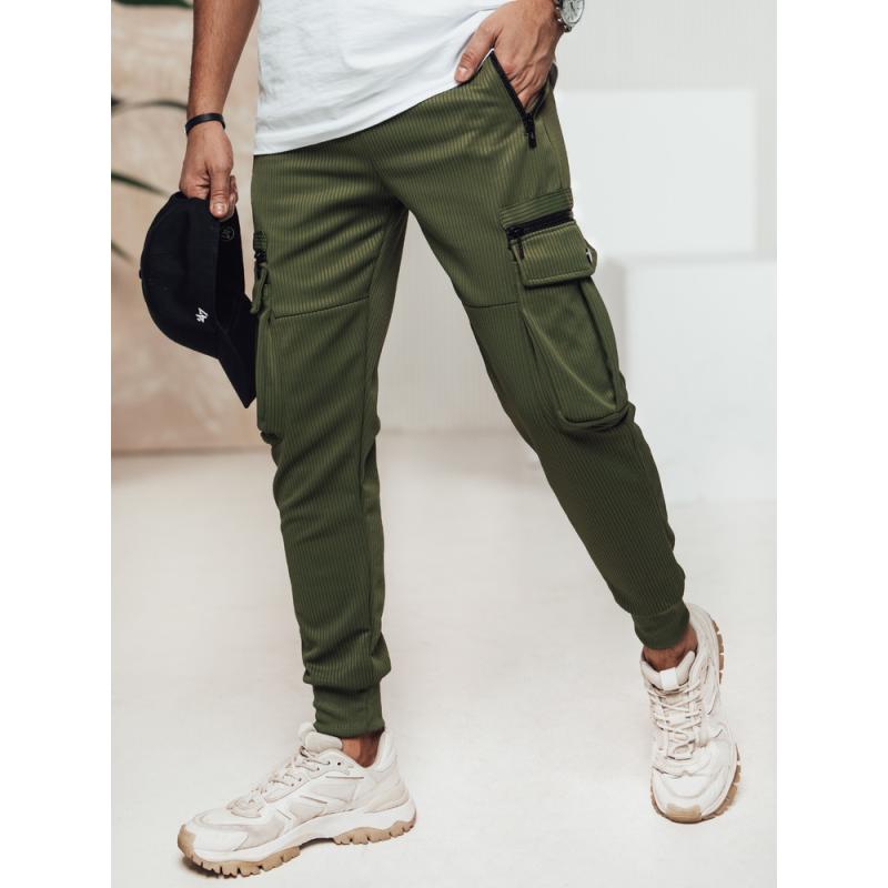 Pánske nohavice cargo zelené