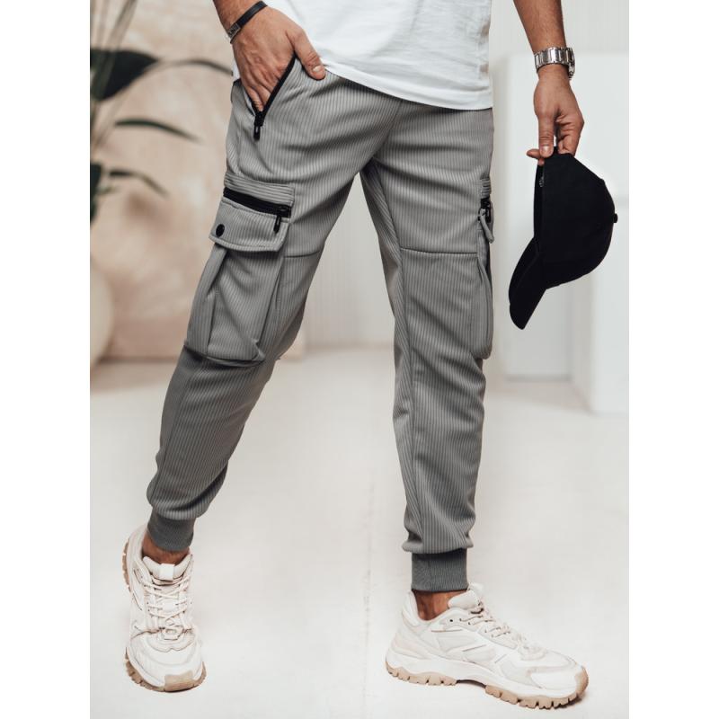 Pánske nohavice cargo šedé