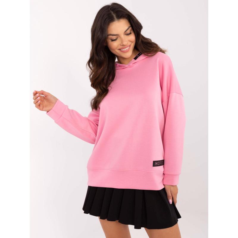 Rózsaszín viszkózkeverék pulóver