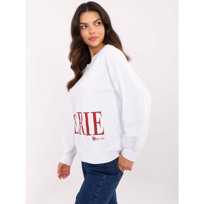 Bílá dámská mikina bez kapuce