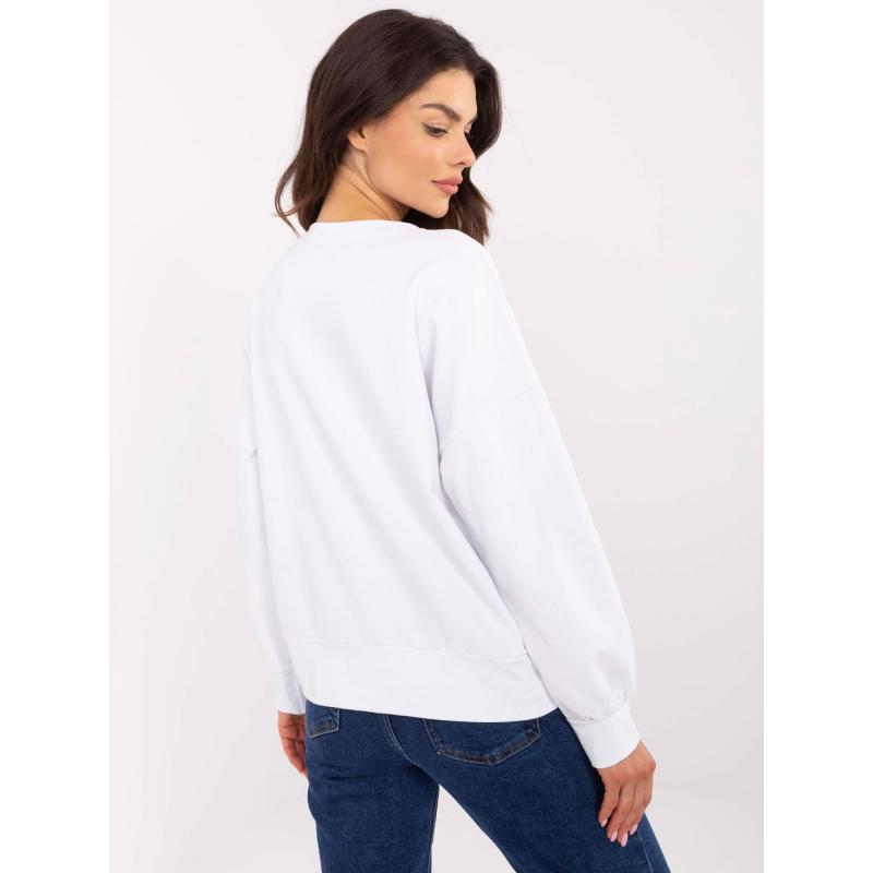Bílá dámská mikina bez kapuce