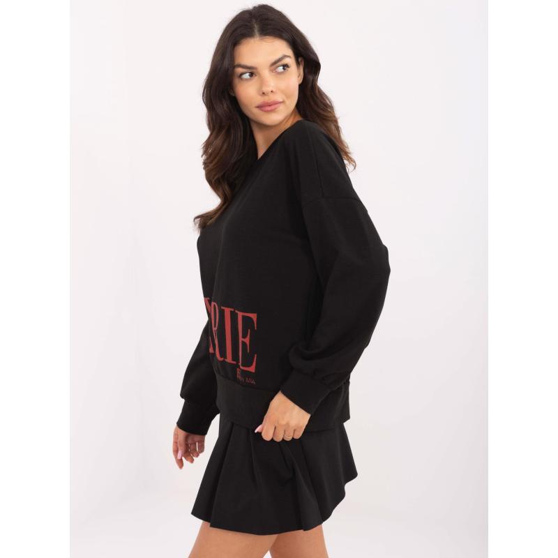 Černá bavlněná mikina s nápisem Cherie