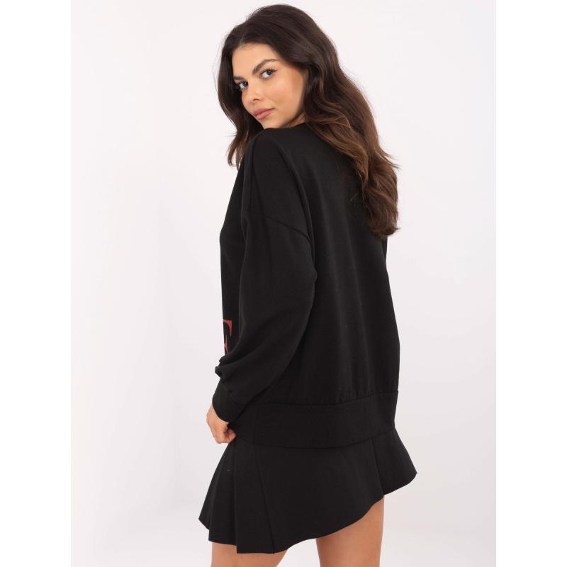 Černá bavlněná mikina s nápisem Cherie