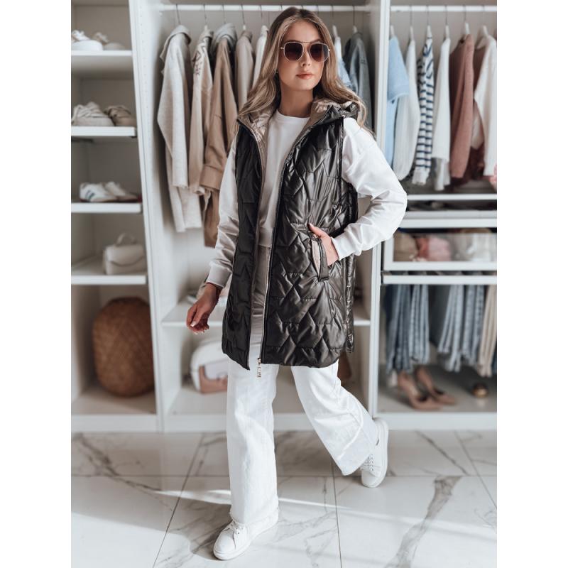 Női steppelt mellény GLITTI fekete