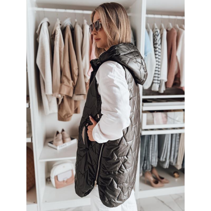 Női steppelt mellény GLITTI fekete