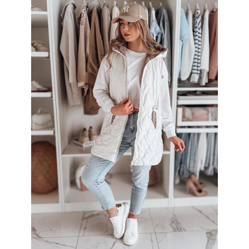 Női steppelt mellény GLITTI fehér