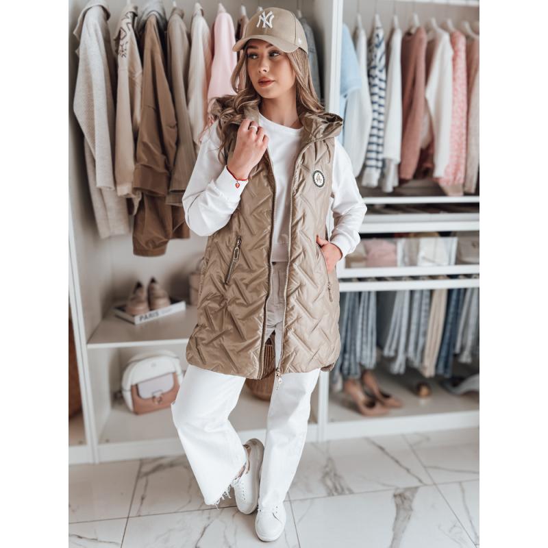 Női steppelt mellény GRANDI kamel