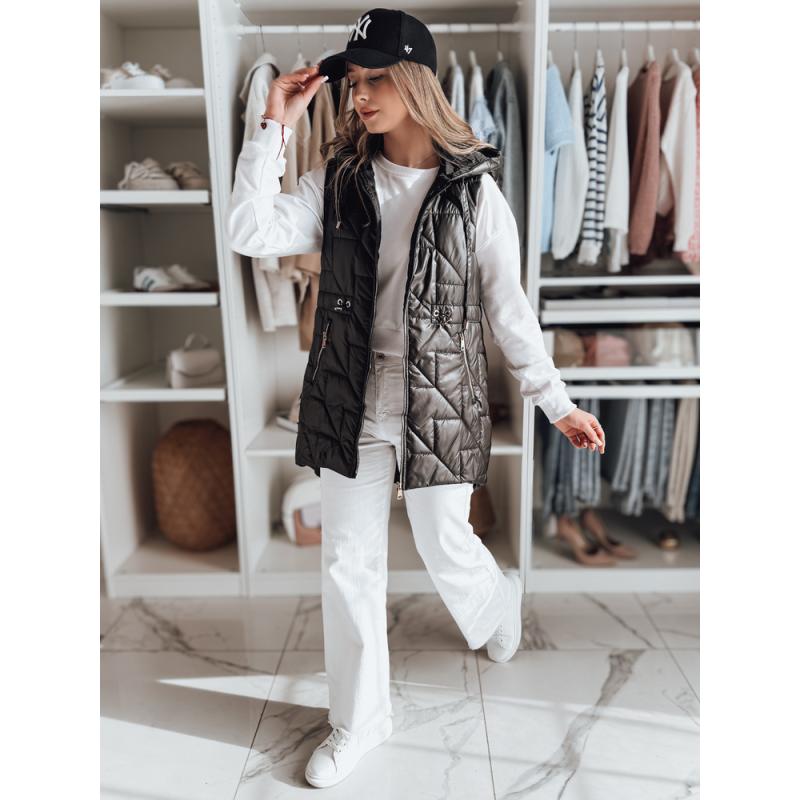 Női steppelt mellény OLINVIA fekete