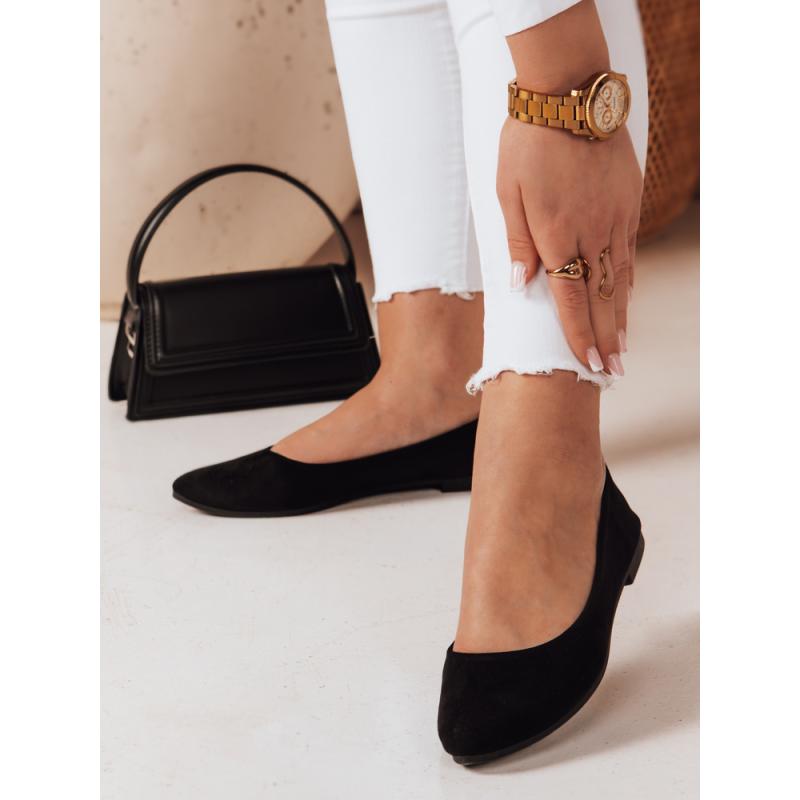 Dámské baleríny na plochém podpatku GLAMINO černé