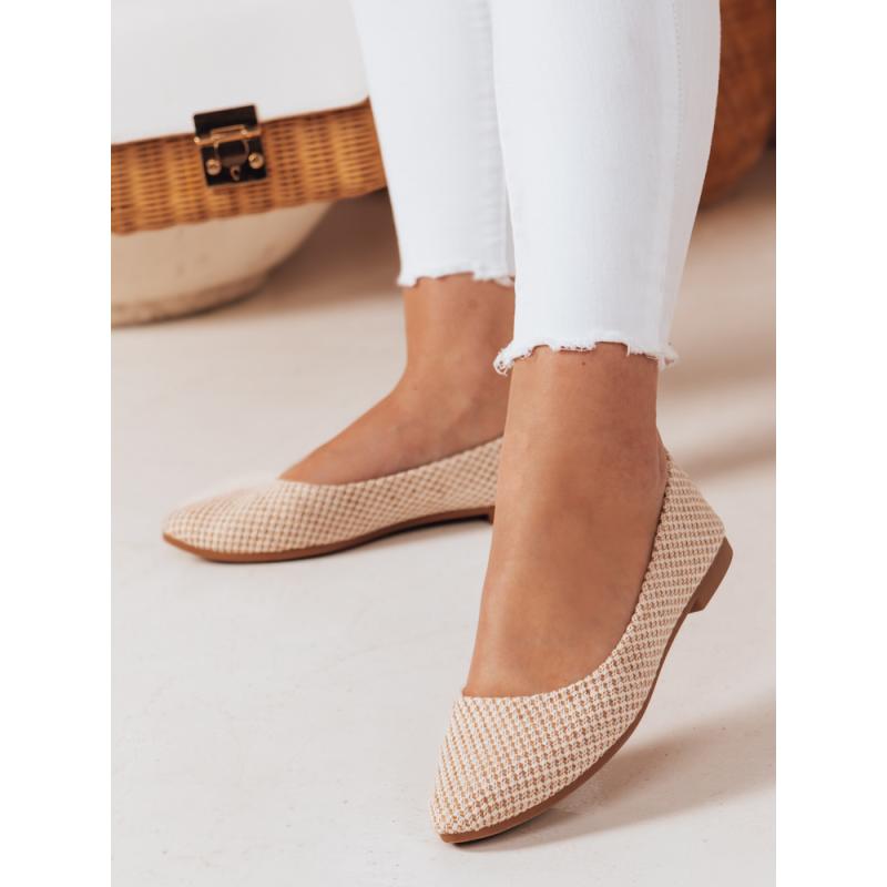 Dámské baleríny na plochém podpatku GLAMINO bílé