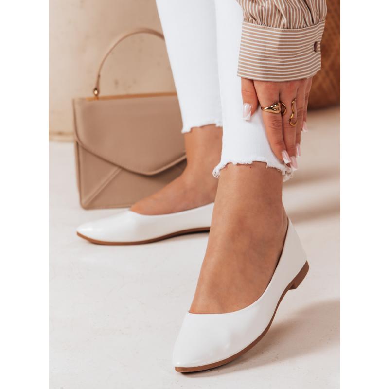 Női balerina cipő, fedett orral, ILLARI, fehér