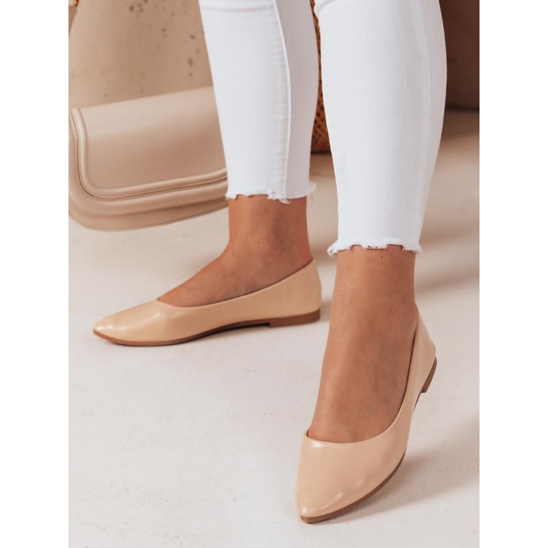 Női balerina cipő, fedett orral, ILLARI, bézs