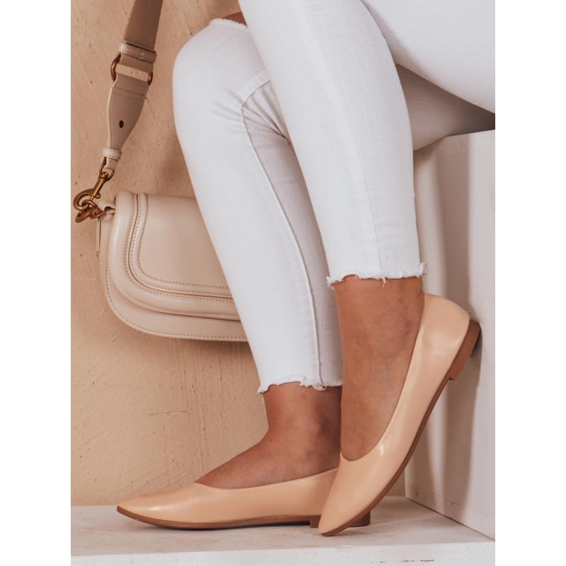 Női balerina cipő, fedett orral, ILLARI, bézs