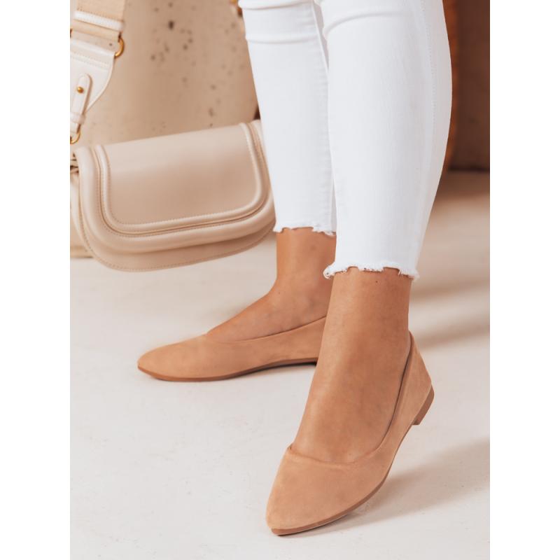 Dámské baleríny na plochém podpatku GLAMINO khaki