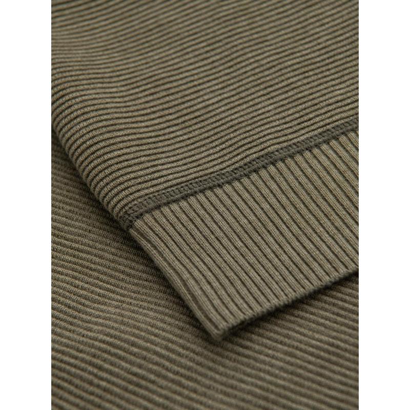 Pletený pánský svetr RELAXED FIT se vzory - tmavě modrý V1 OM-SWSW-0111