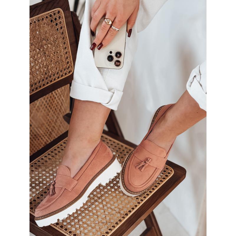 Dámské mokasíny s prolamovaným vzorem VANESSO růžové