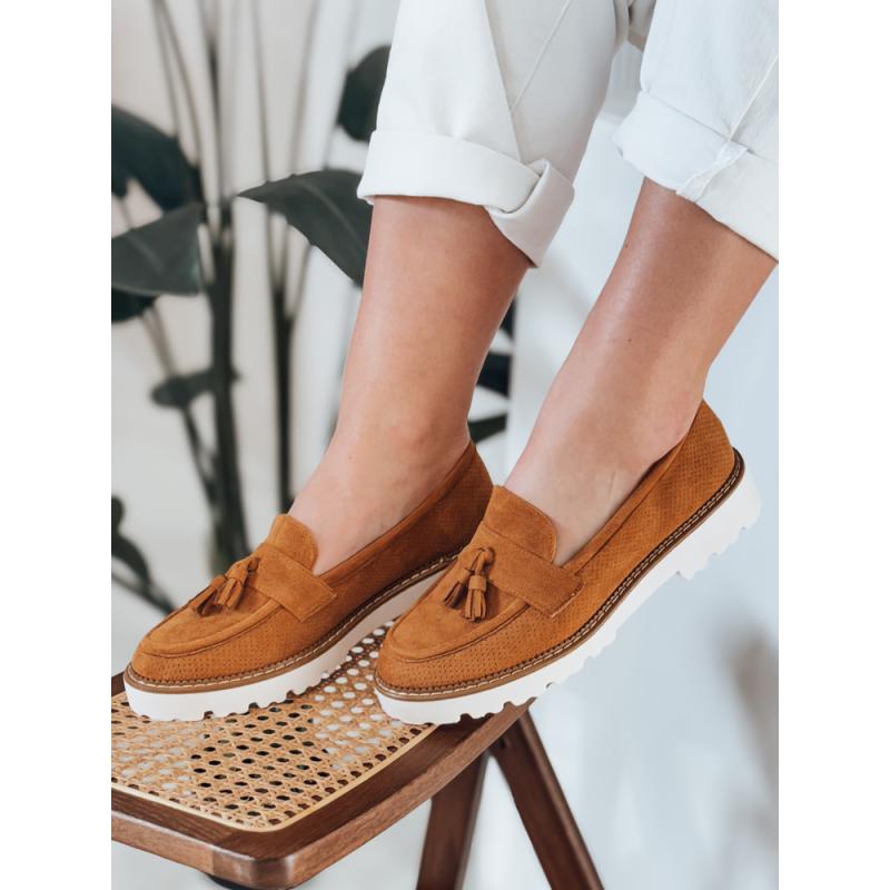 Dámské mokasíny s prolamovaným vzorem VANESSO kamelové