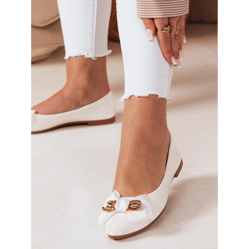 Női balerina cipő lapos sarokkal TEDBOW fehér