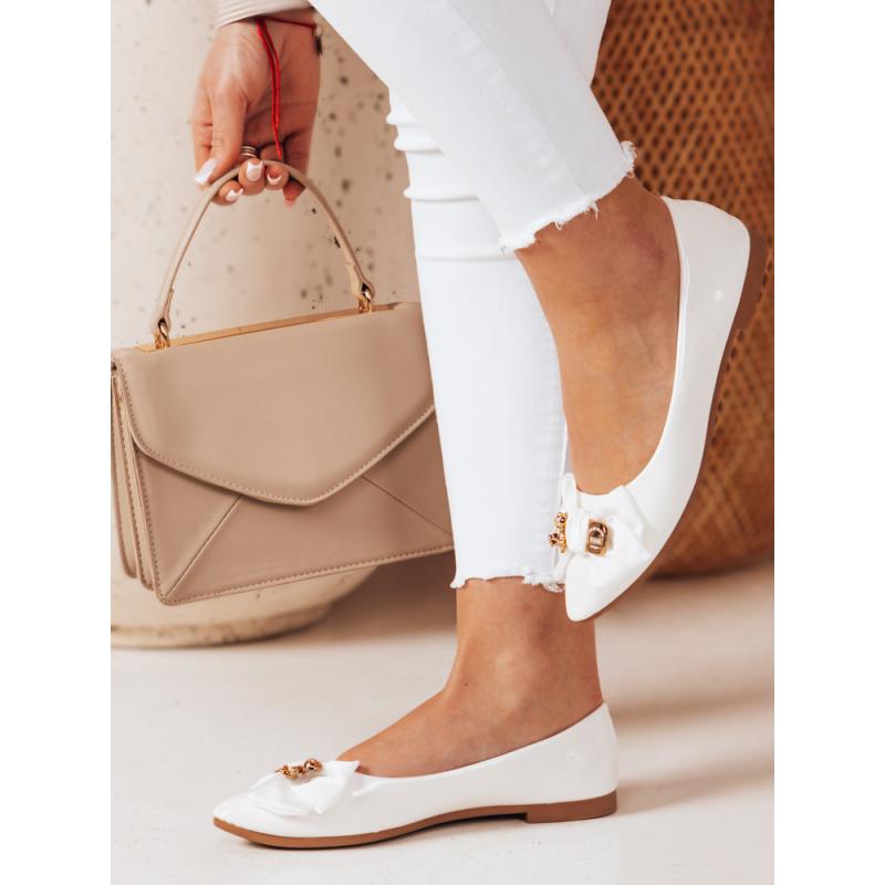 Női balerina cipő lapos sarokkal TEDBOW fehér